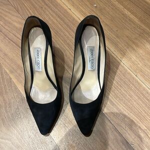 Jimmy Choo Romy black suede pump. Size 38. 3” heel
